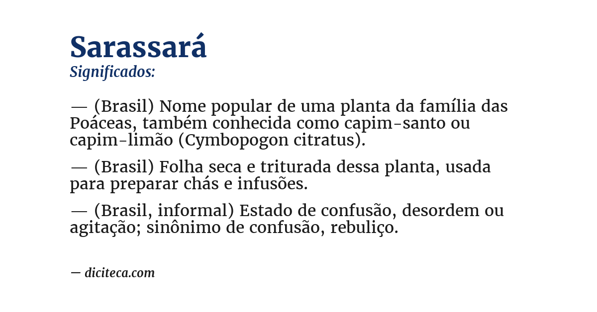 Significado de sarassará