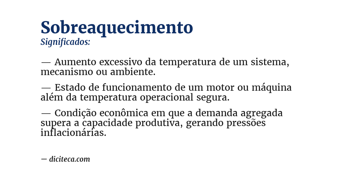 Significado de sobreaquecimento