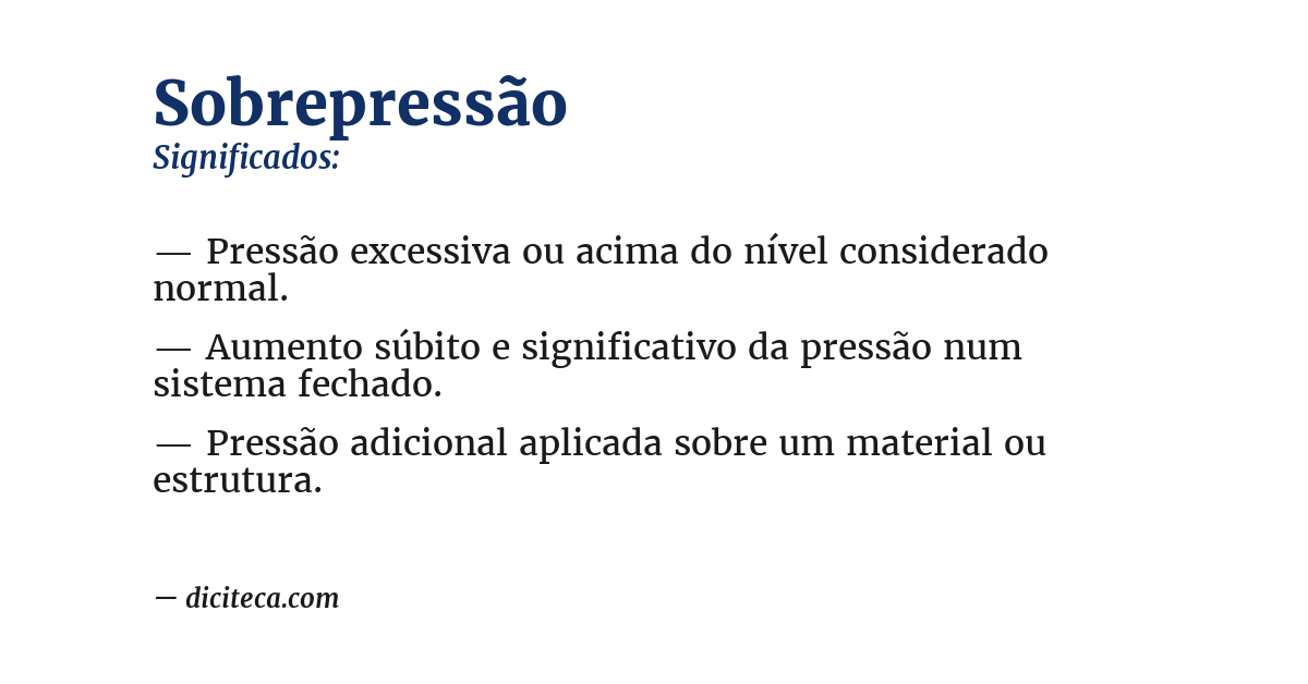 Significado de sobrepressão