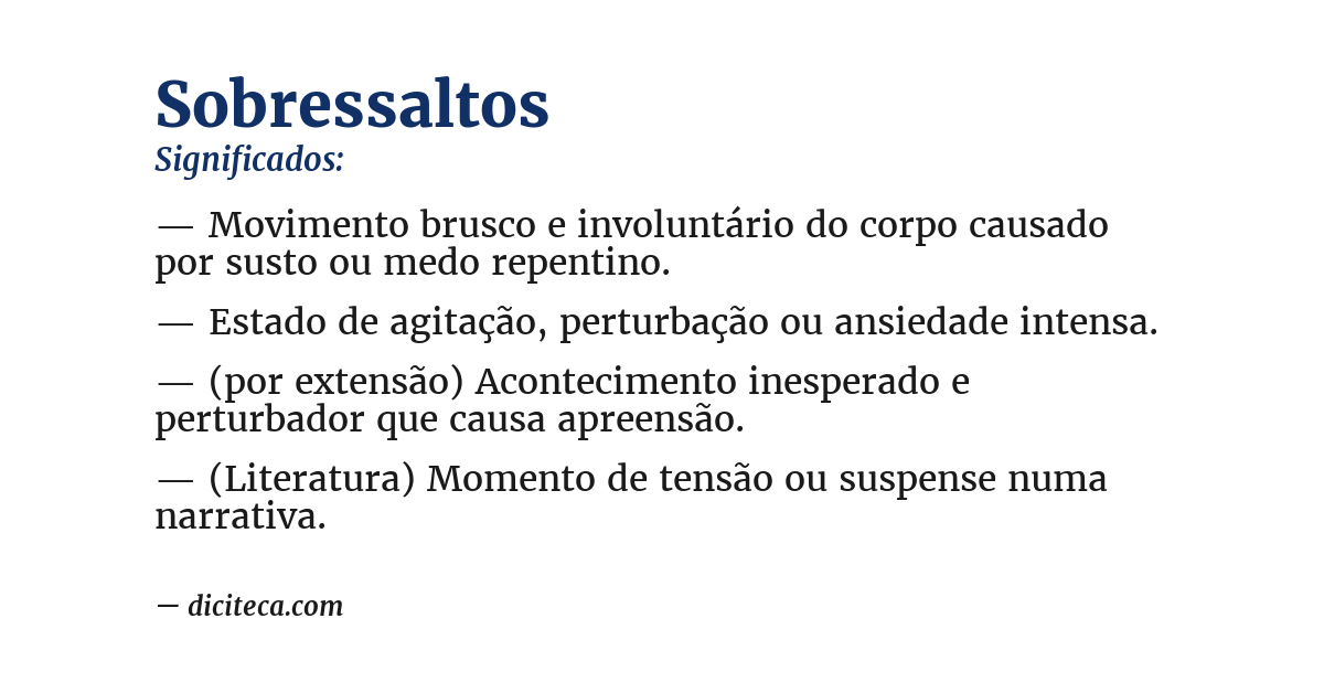 Significado de sobressaltos