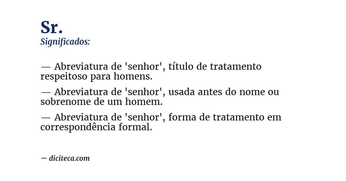 Significado de sr.