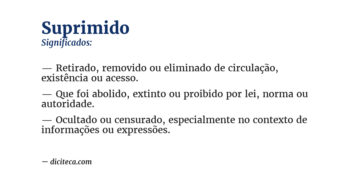 Significado de suprimido