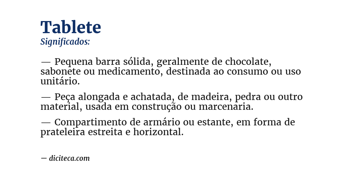Significado de tablete