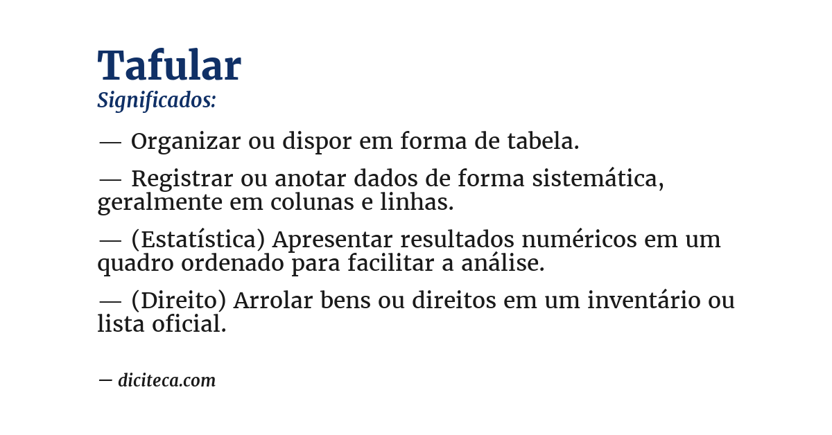 Significado de tafular