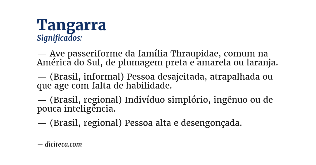 Significado de tangarra