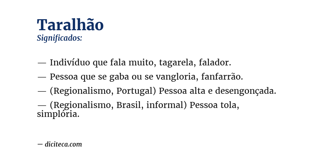 Significado de taralhão