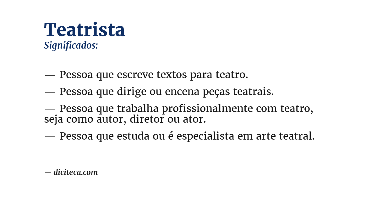 Significado de teatrista