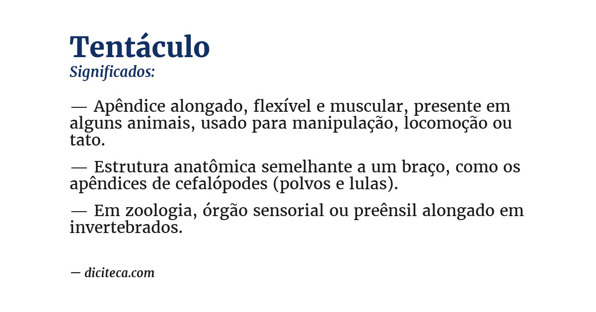 Significado de tentáculo