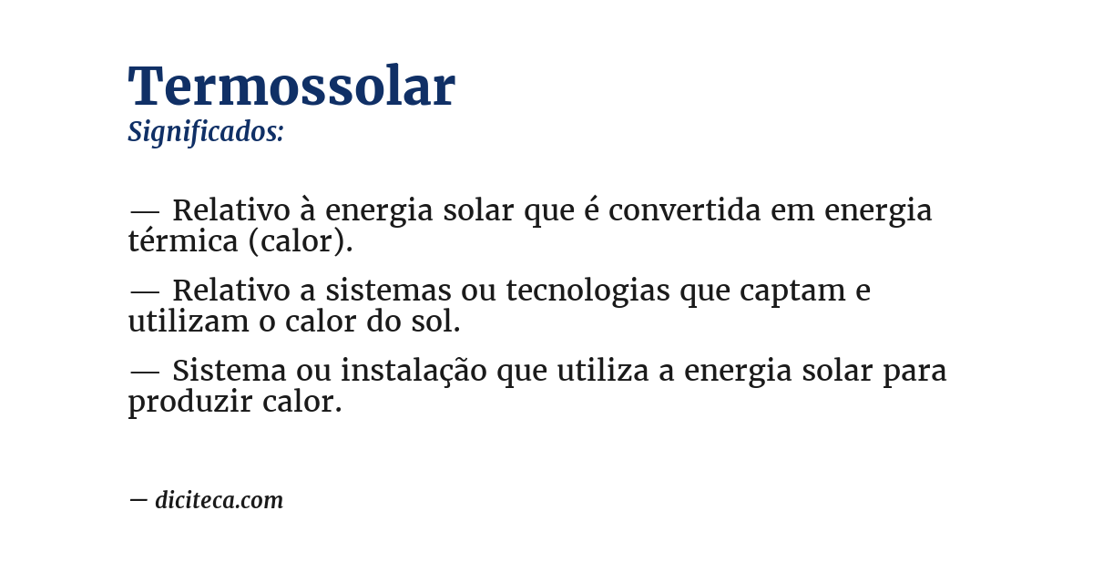 Significado de termossolar
