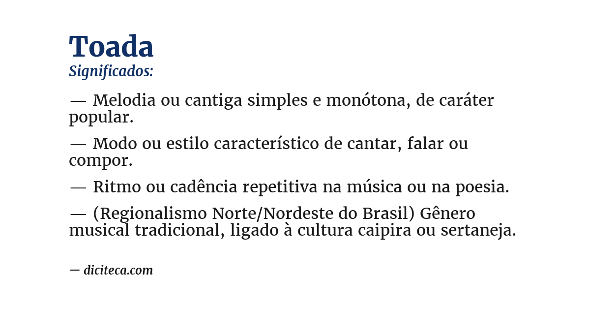 Significado de toada