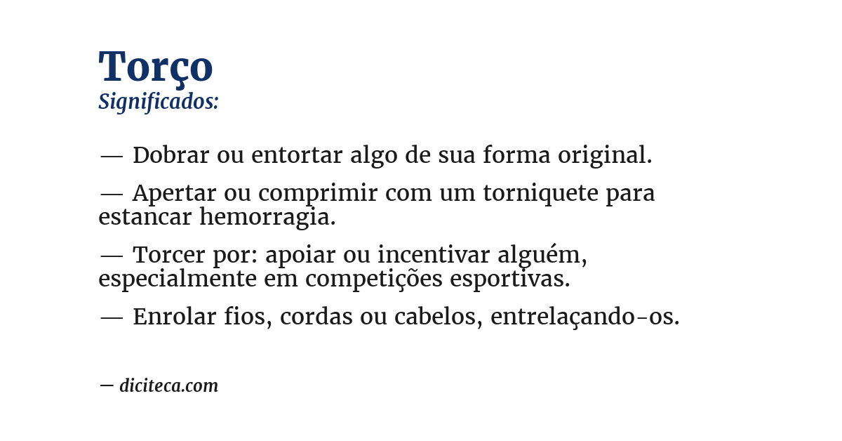 Significado de torço
