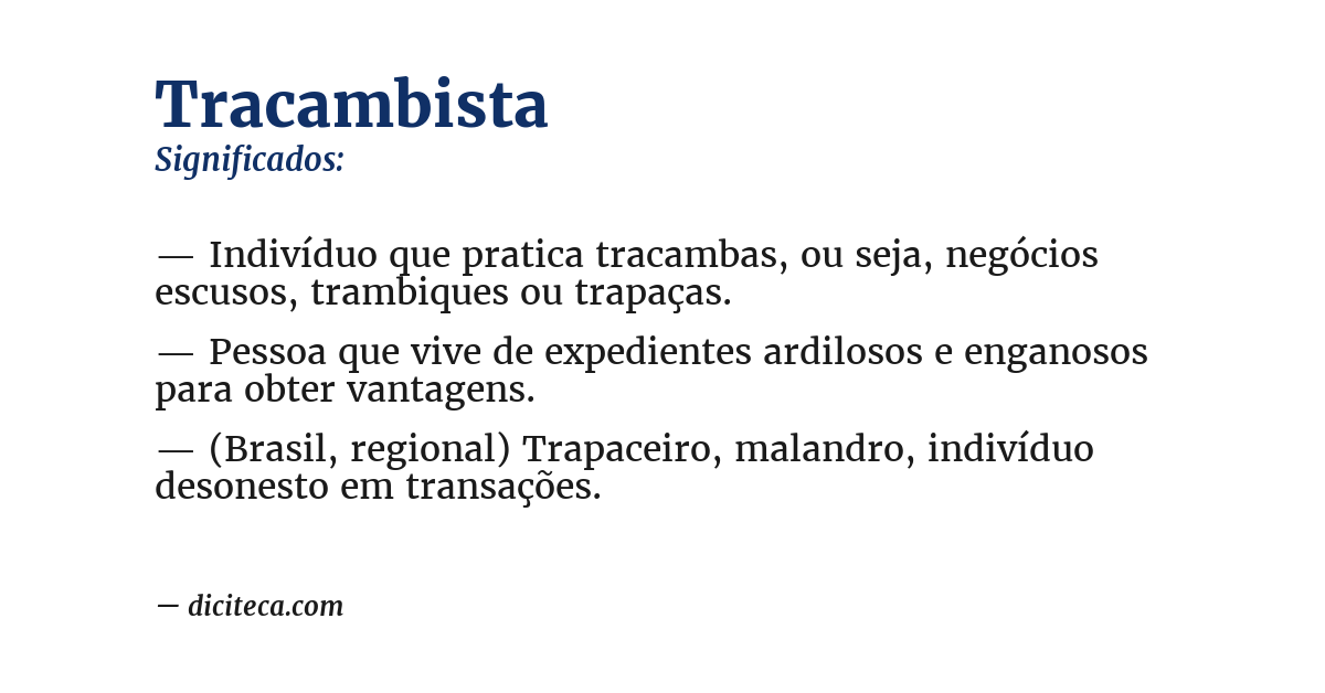 Significado de tracambista