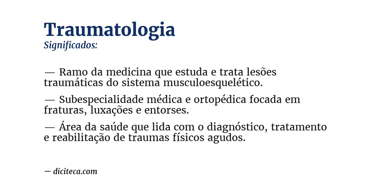 Significado de traumatologia