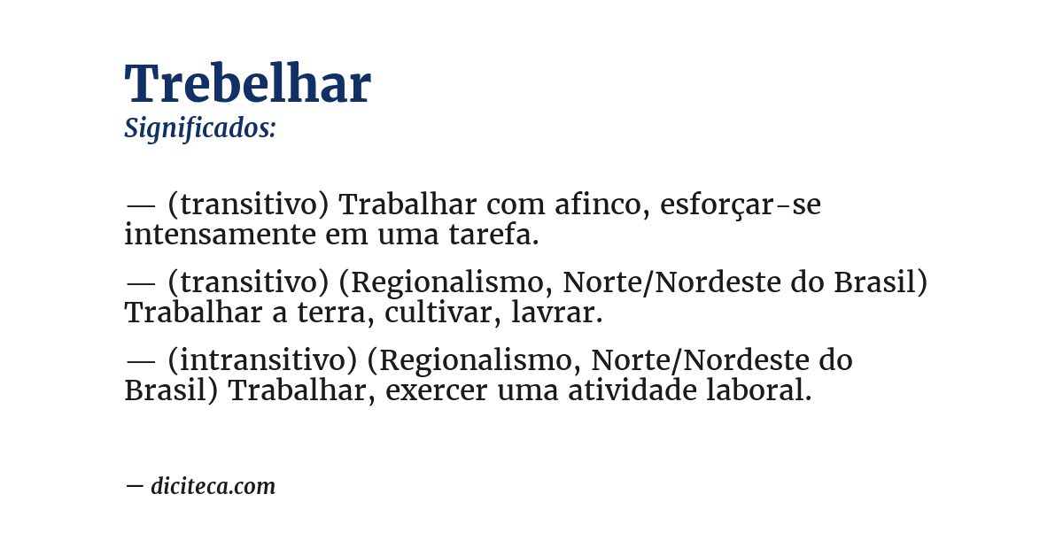 Significado de trebelhar
