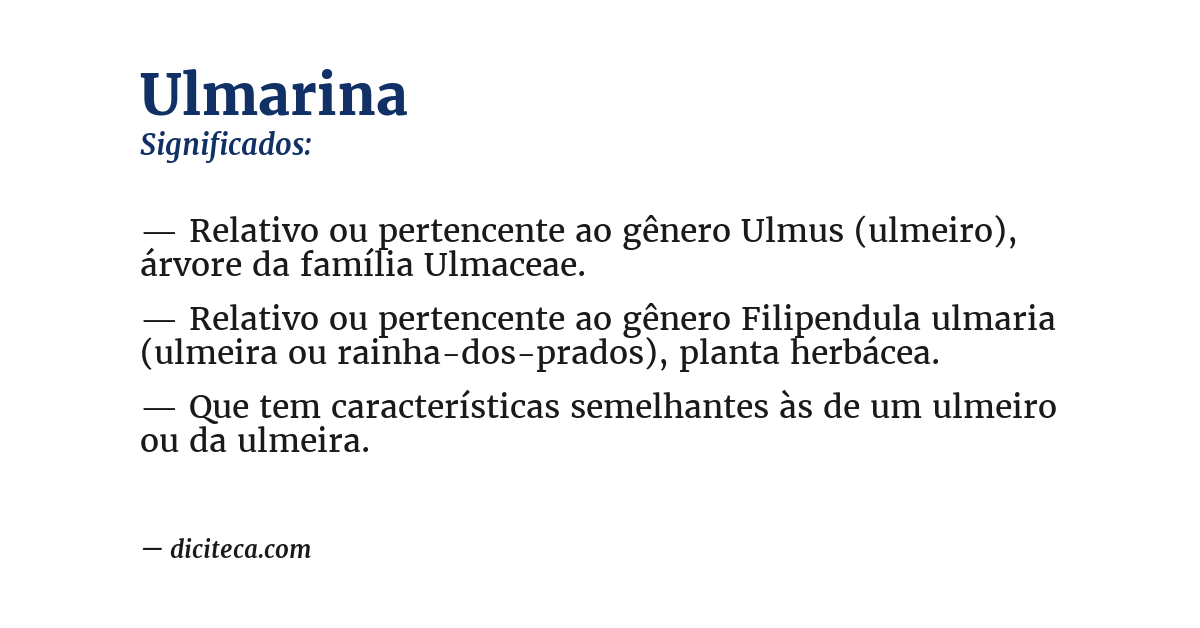 Significado de ulmarina