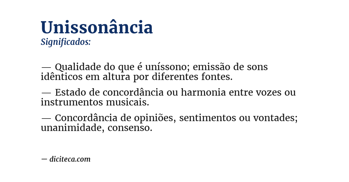 Significado de unissonância