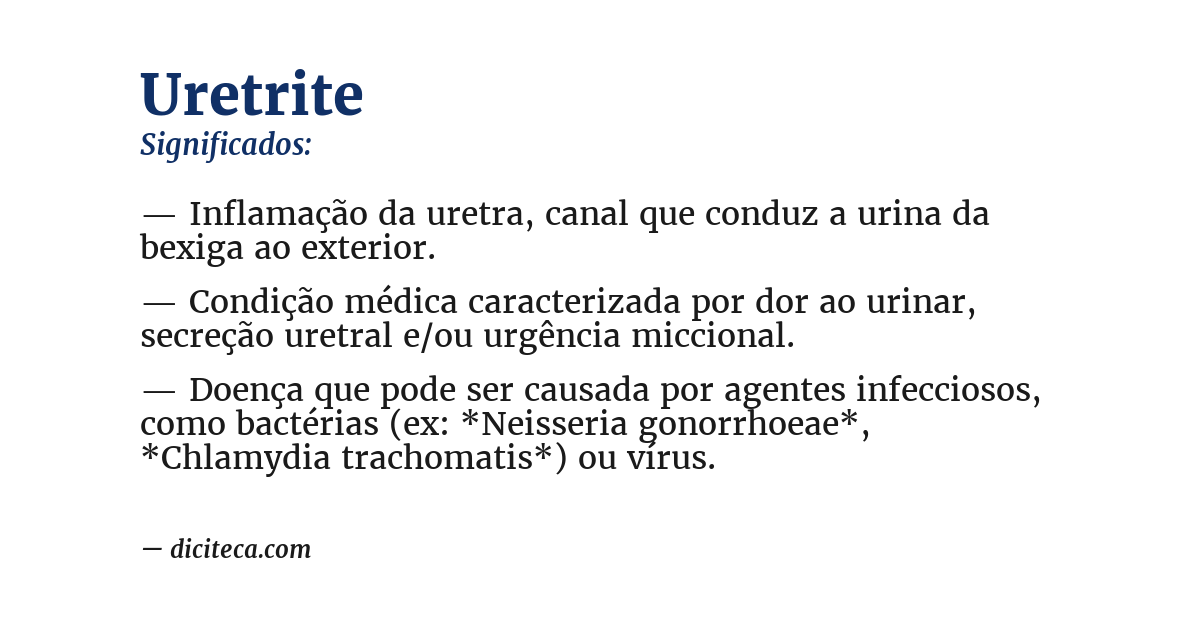 Significado de uretrite