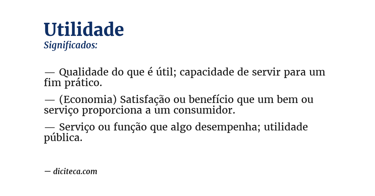 Significado de utilidade