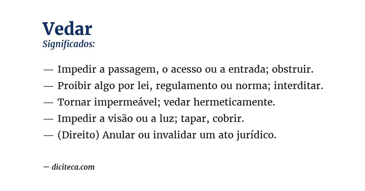 Significado de vedar