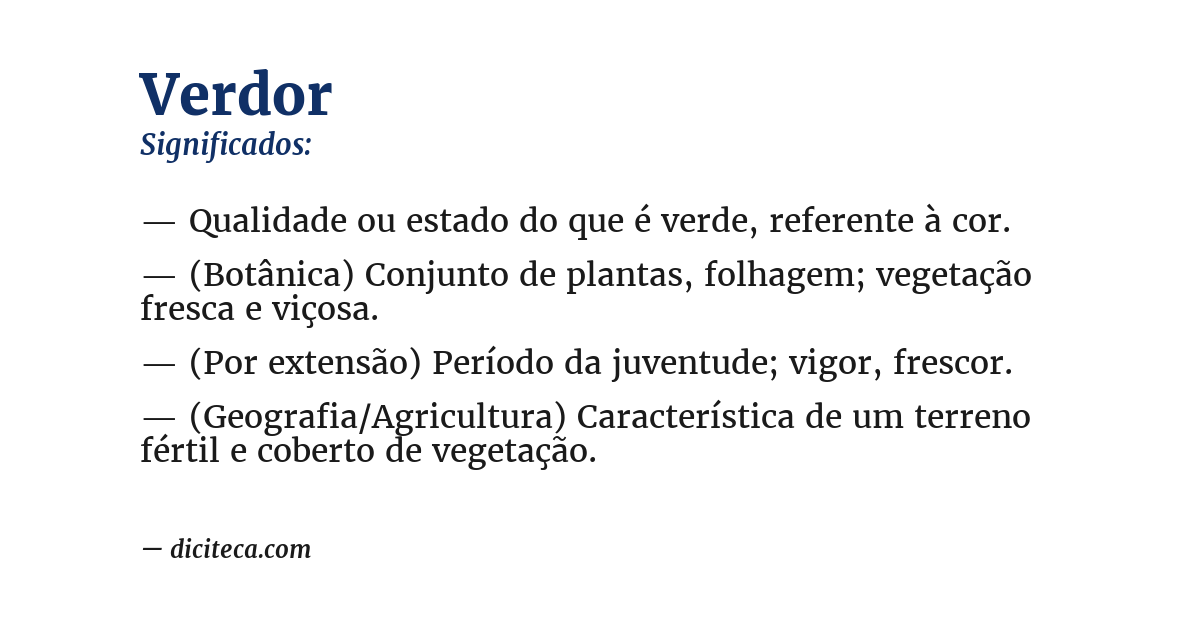 Significado de verdor