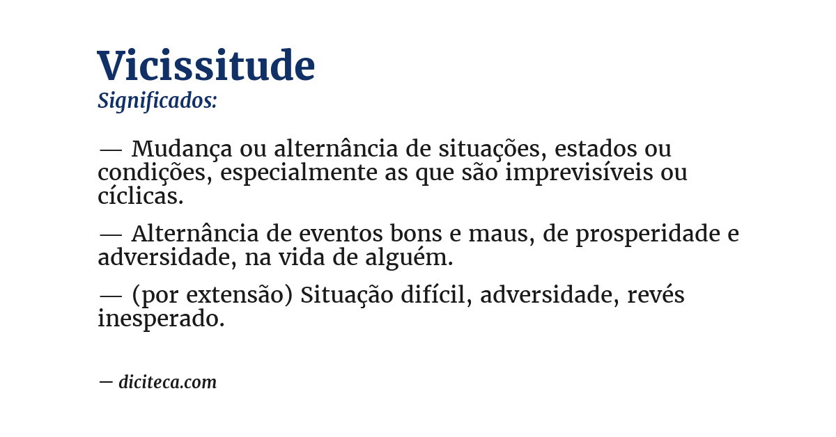 Significado de vicissitude