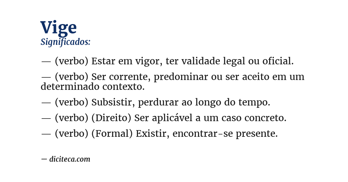 Significado de vige