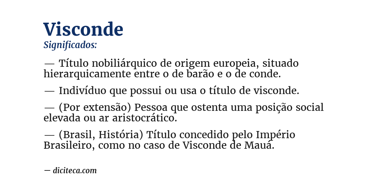 Significado de visconde