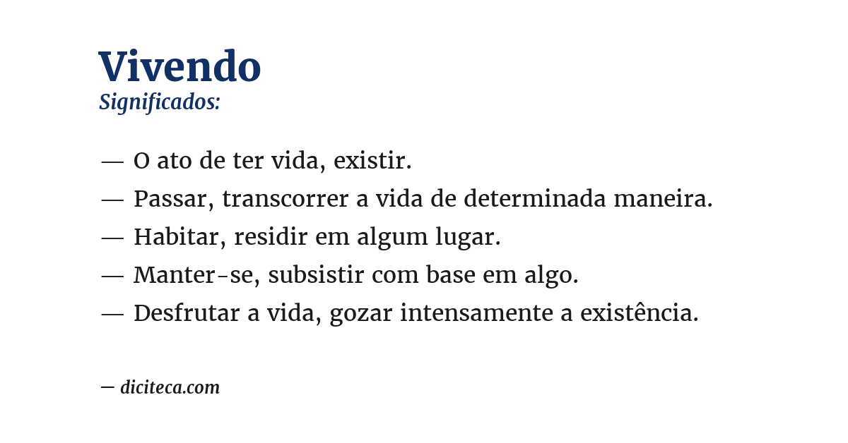 Significado de vivendo