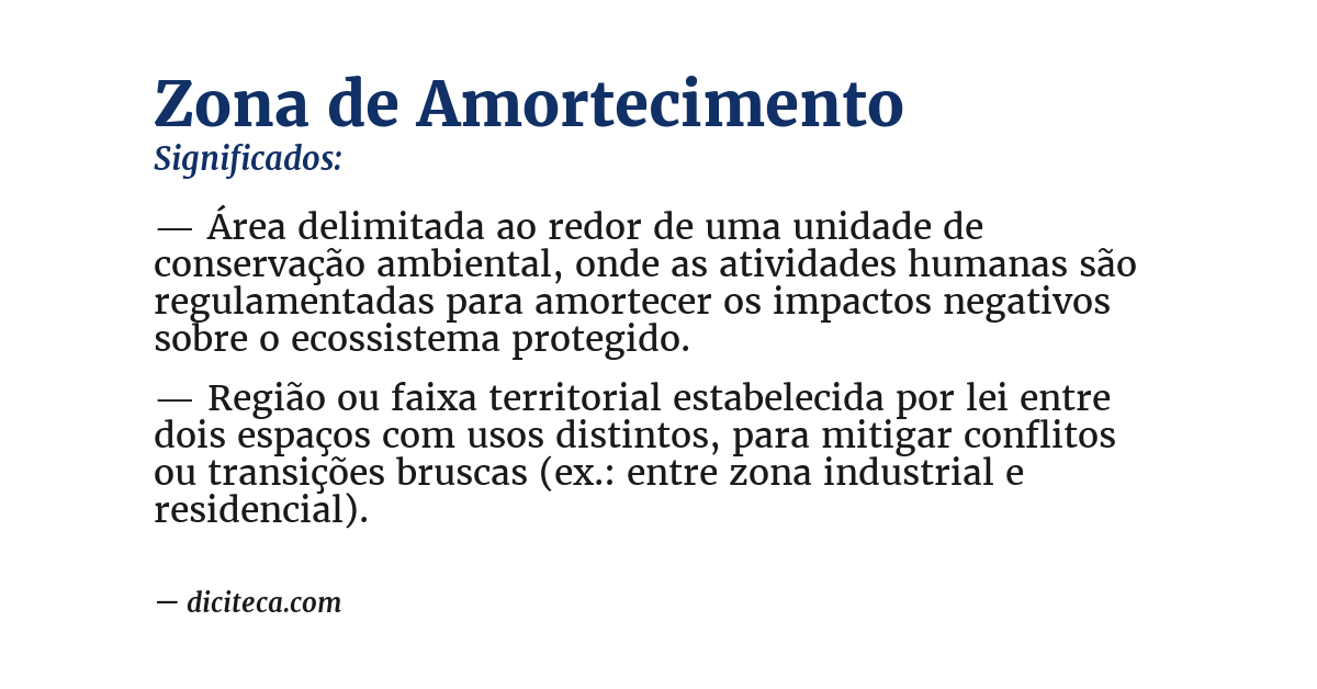 Significado de zona de amortecimento
