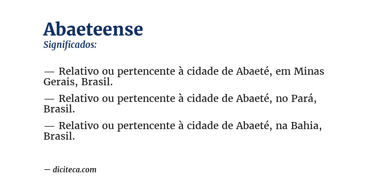 Significado de abaeteense