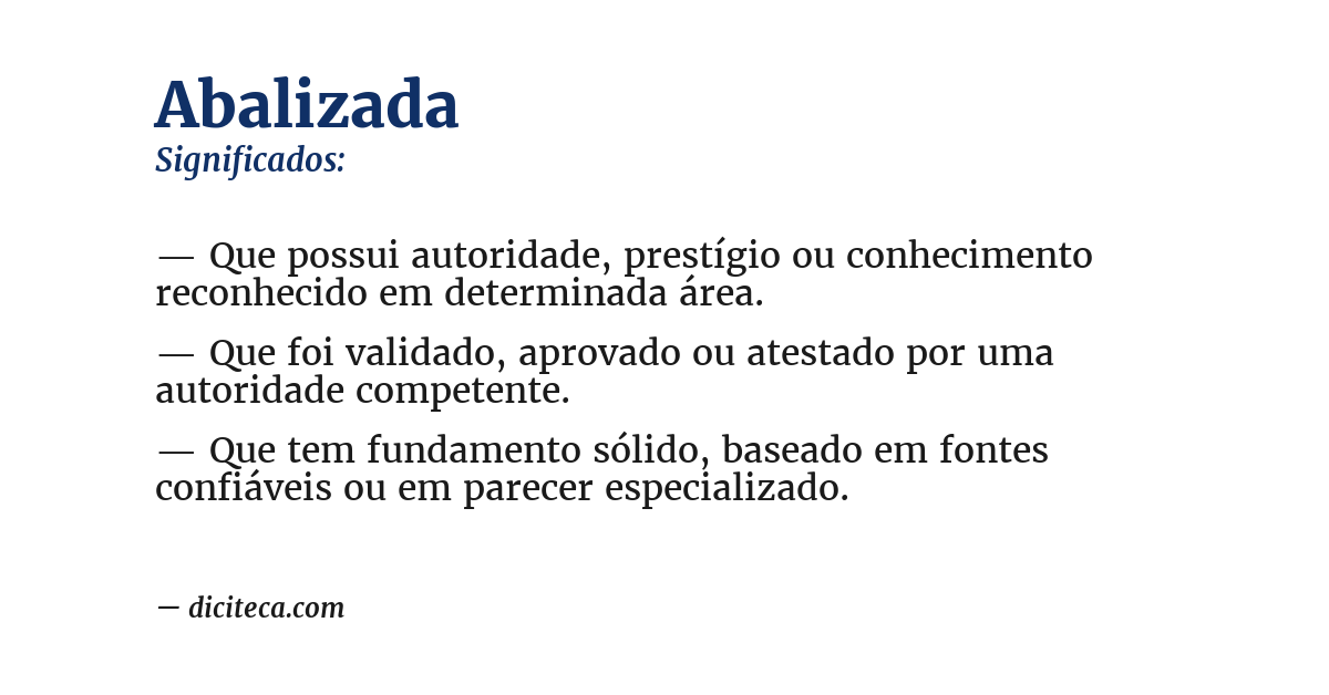 Significado de abalizada