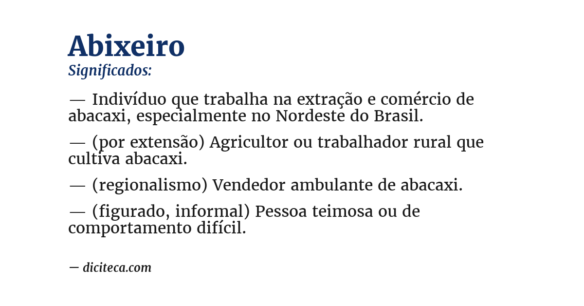 Significado de abixeiro