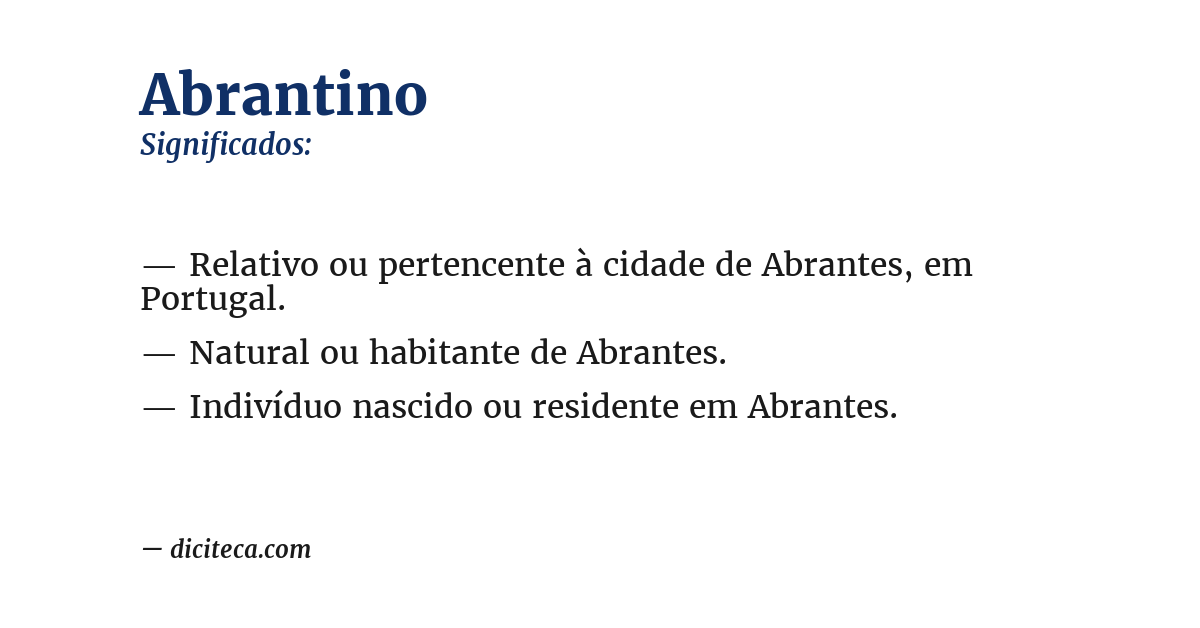 Significado de abrantino