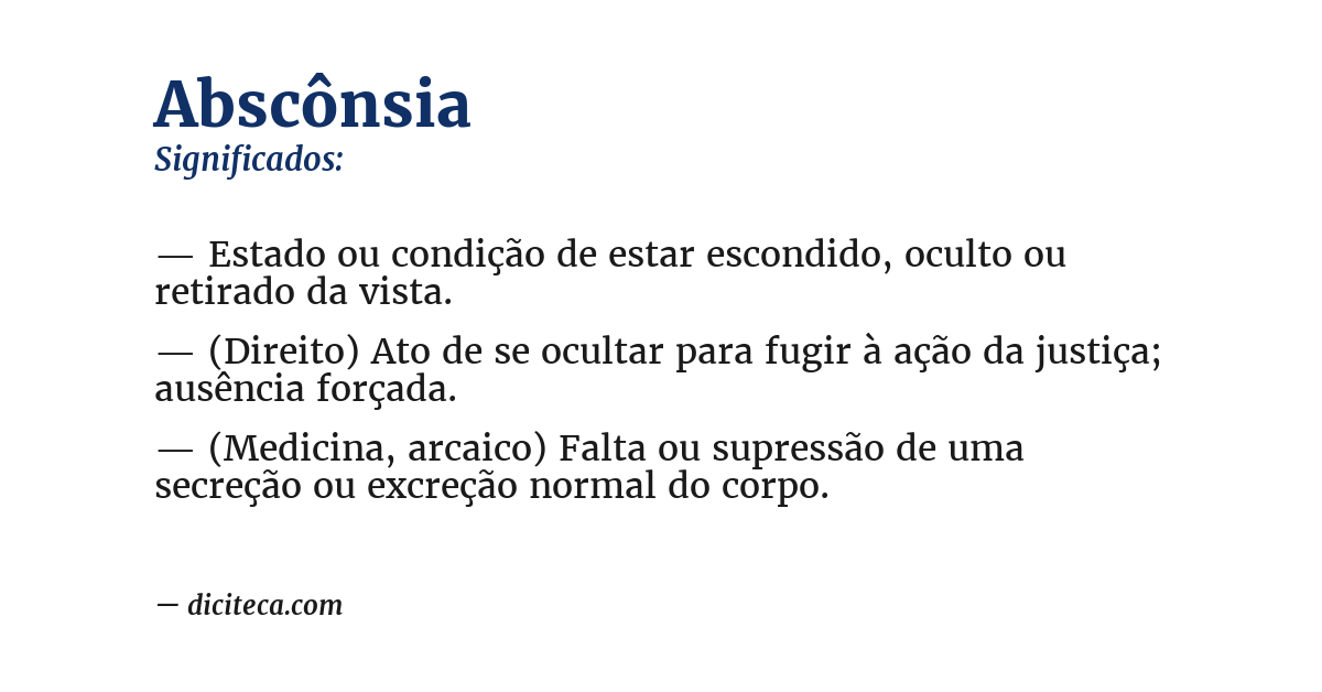 Significado de abscônsia
