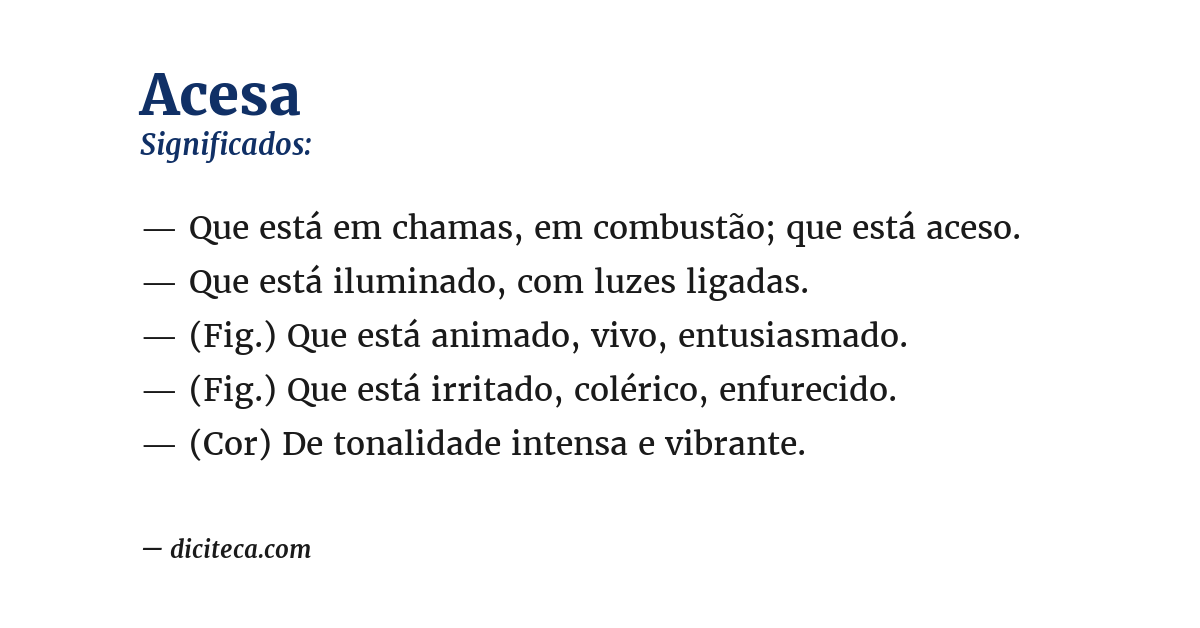 Significado de acesa