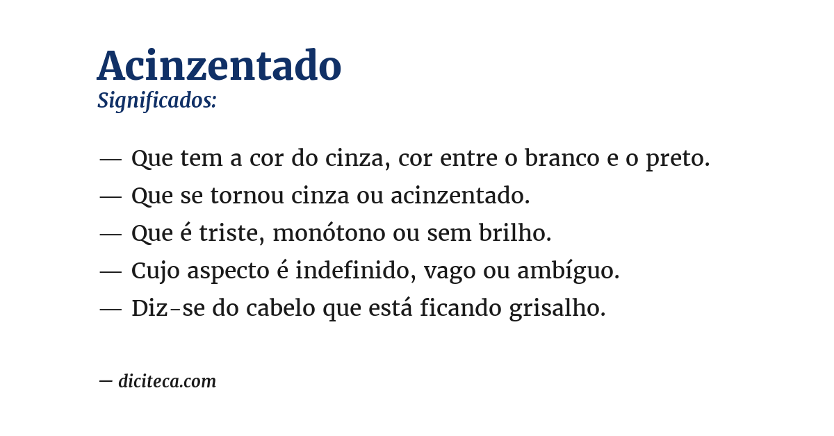 Significado de acinzentado