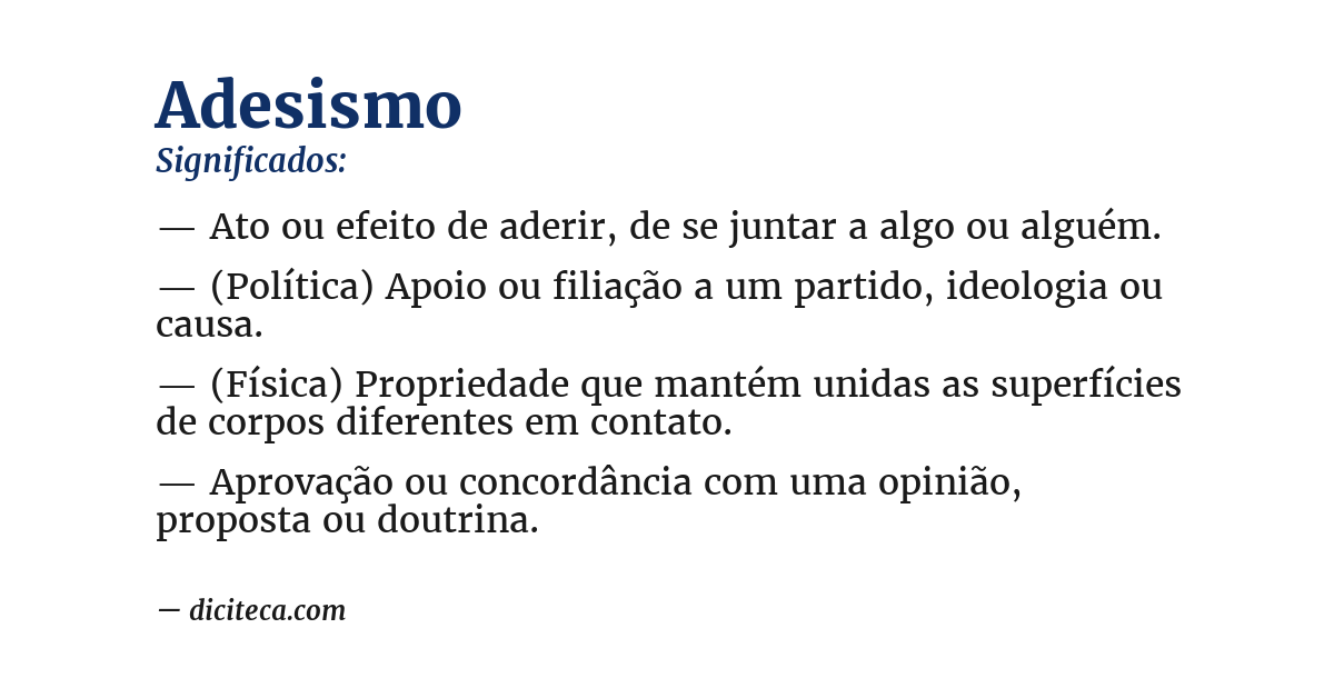 Significado de adesismo