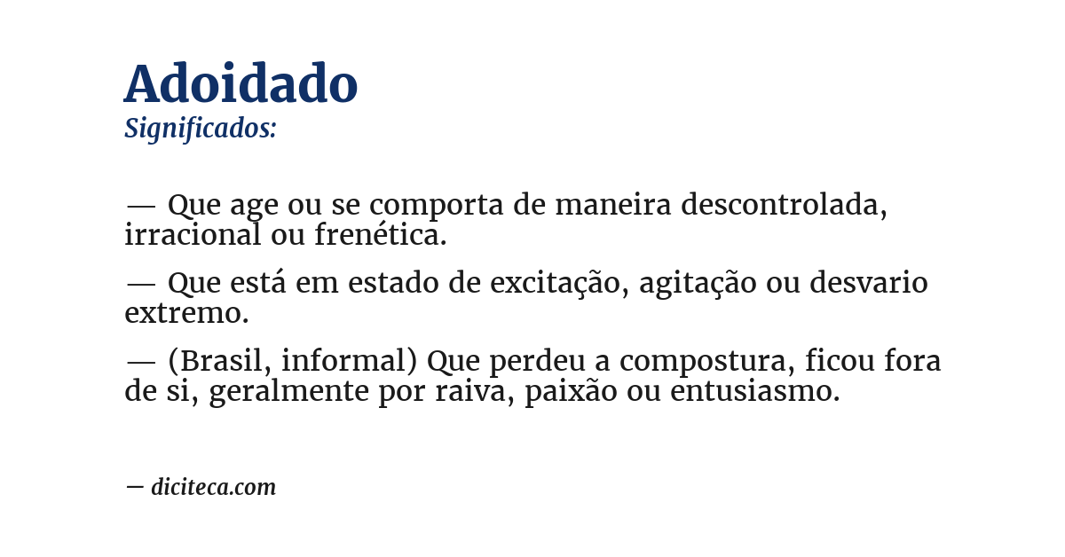 Significado de adoidado