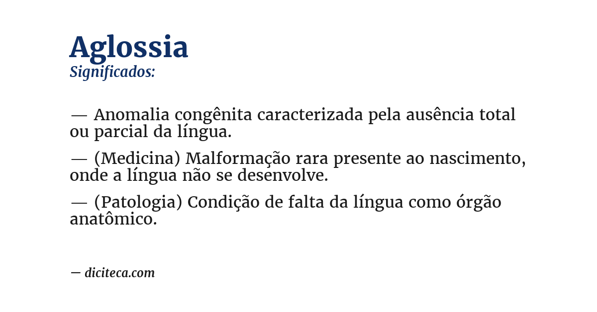 Significado de aglossia