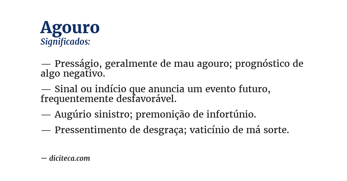 Significado de agouro