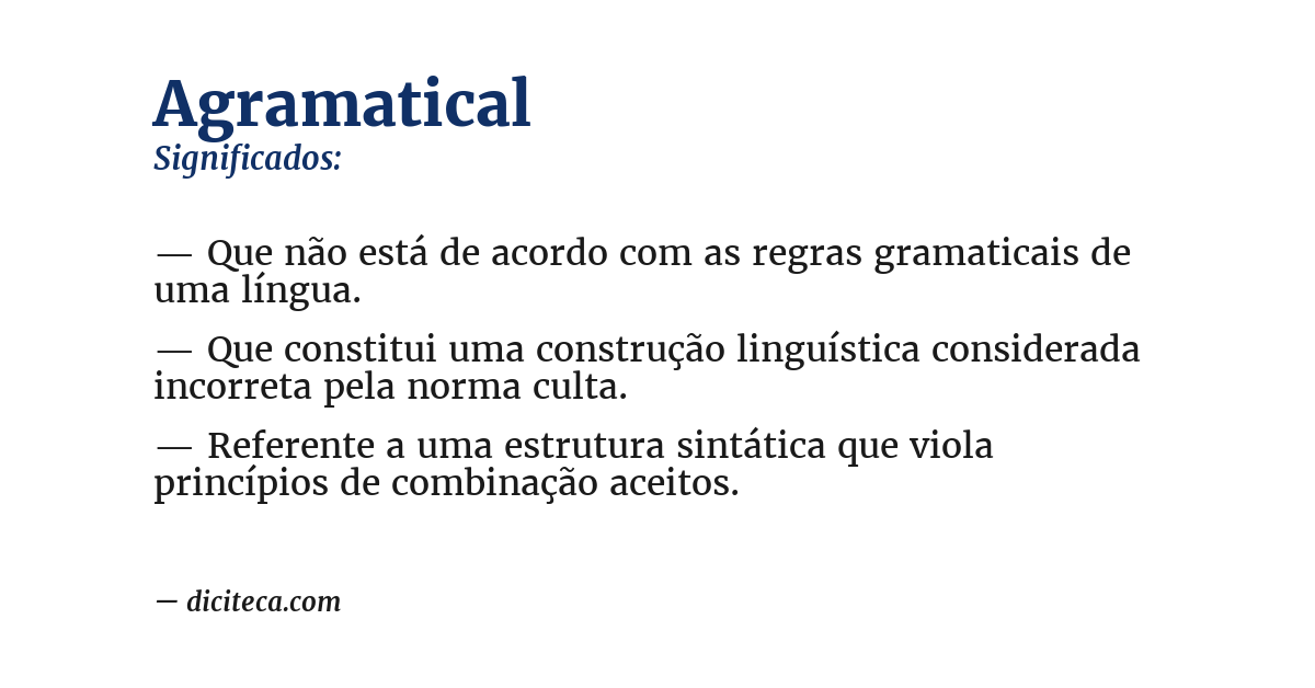 Significado de agramatical