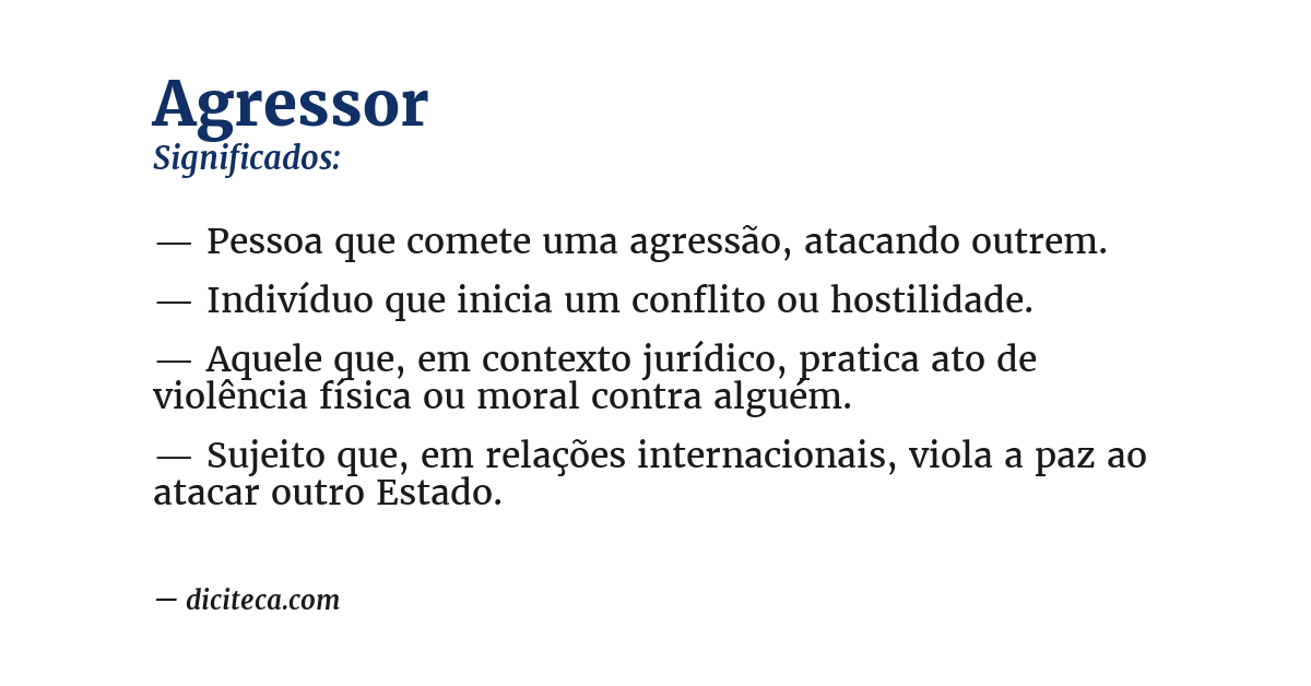 Significado de agressor
