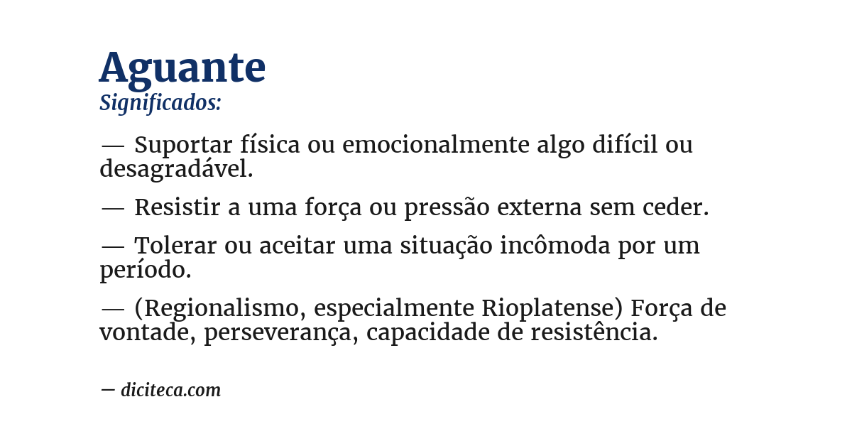 Significado de aguante