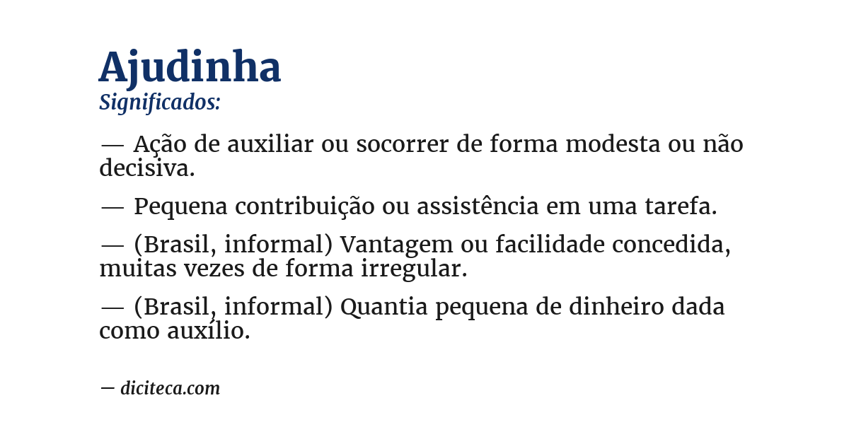 Significado de ajudinha