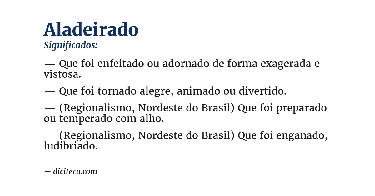 Significado de aladeirado