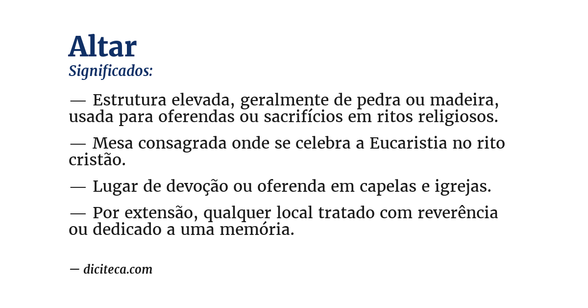 Significado de altar
