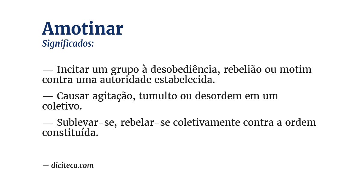 Significado de amotinar