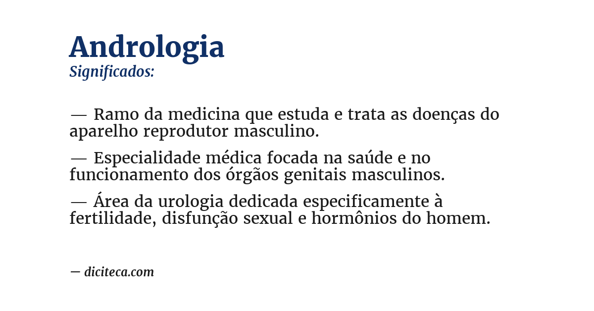 Significado de andrologia