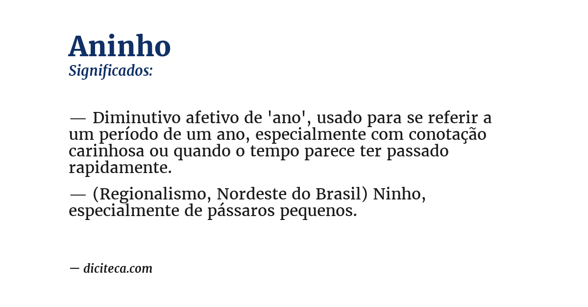 Significado de aninho