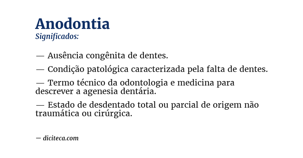 Significado de anodontia